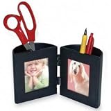 deflect-oPencilCupwithPhotoFrames,Black,3.5x3x4Inches(35004)