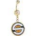 NBA Seattle SUPERSONICS Double Crystalline Gem Gold Belly Ring