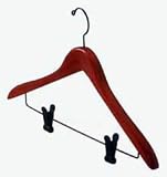 Light Cherry Hangers with Clips (Set of 5)