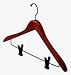 Cherry Wooden Suit Hangers w/clips-Set of 5