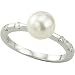 14K White Gold White Pearl & Diamond Ring