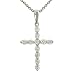 Ladies Round Diamond Cross Pendant on Chain .43cttw