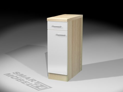 UNTERSCHRANK ANCONA 30 GLÄNZEND WEIß/ Akazie