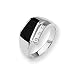 Diamond & Onyx Sterling Silver Men's Ring (Sizes 9-11)