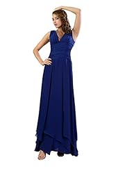 V-neck Tiered Sleeveless Charmeuse/Chiffon Evening Dress 