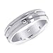 14K White Gold Row Design Men's Diamond Ring