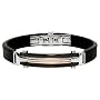 Mens Two-Tone Stainless and Rubber Bracelet By ROSSO