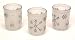 Holiday Frosted Votive Candle Holders - Metallic Silver Snowflakes