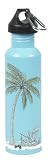 Palm Tree Blue "Eco Fusion" Stainless Steel Water Bottle