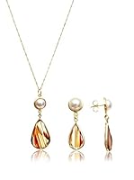 Silver Luxe Conjunto Passion, Amber And Synthetic Pearl