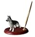 German Shepherd Dog Desk Set - Silver & Black