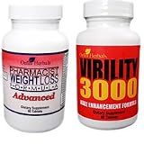 Pharmacist Weight Loss Formula – Advanced Non Stimulant Diet Pill/Appetite Suppressant and Virility 3000 Powerful – Male Enhancement Formula
