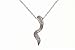 Ladies 9ct White Gold Diamond Twist Pendant + 18" Trace Chain