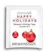 Holiday Tea Happy Holidays-Three Red Balls: Personalized Holiday Tea Favors