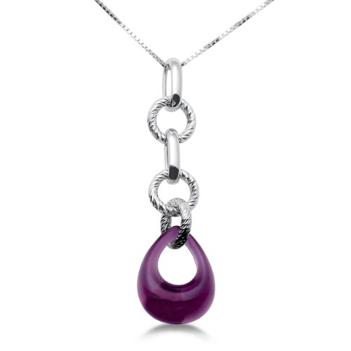 Joy Damen-Halskette mit Anh&auml;nger Glas Lila rhodiniert JA131P Preisvergleich
