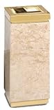 Designer Line Accents 5 gallon Marble/Steel Marble Ash/Trash Golden Travertine/Mirror Brass Ash/Trash DM12SUTMBGTM