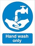 Stewart Superior Catering Sign Hand Wash Only Self Adhesive Vinyl W150xH200mm Ref CS001SAV