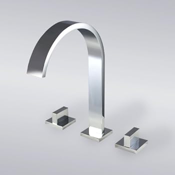 Decor Star WRG01-TC Euro Modern Contemporary Bathroom Vanity Sink Widespread Lavatory Faucet Chrome