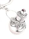 Sterling Silver Garnet Urn or Perfume Scent Jar Bottle Locket Pendant