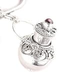 Sterling Silver Garnet Urn or Perfume Scent Jar Bottle Locket Pendant