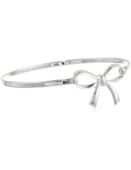 Sterling Silver Catch Bangle Bracelet with Bow