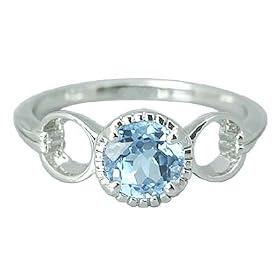 Round Shape 1.75 carat Swiss Blue Topaz Ring Size 10 in Sterling Silver by Peora