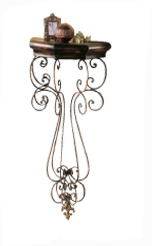 Hanging Half-Round Hall Table With Scroll Design Base and Antique Bronze Finish From CBK Home