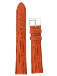 Watch Band Lizard Grain Orange Patent Leather Strap