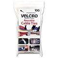 Velcro Reusable Self-Gripping Cable Ties, 0.5 Inches x 8 Inches Long, Black, 100 Ties per Pack (91140)