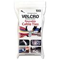 Velcro Reusable Self-Gripping Cable Ties, 0.5 Inches x 8 Inches Long, Black, 100 Ties per Pack (91140)