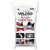 Velcro Reusable Self-Gripping Cable Ties, 0.5 Inches x 8 Inches Long, Black, 100 Ties per Pack (91140)