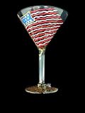 America's Flag Design - Hand Painted - Grande Martini - 10 oz.