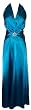 Rhinestone Pin Satin Satin Halter Gown Bridesmaid Prom Dress
