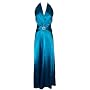 Rhinestone Pin Satin Satin Halter Gown Bridesmaid Prom Dress