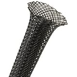 Techflex PTN0.50BK25 Flexo PET General Purpose 1/2-inch Braided Cable Sleeve, Black - 25 Foot