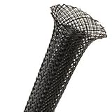 Techflex PTN0.50BK25 Flexo PET General Purpose 1/2-inch Braided Cable Sleeve, Black - 25 Foot