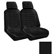Set of 2 Universal Fit Low Back Encore Pattern Front Bucket Seat Cover - Black