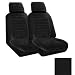 Set of 2 Universal Fit Low Back Encore Pattern Front Bucket Seat Cover - Black
