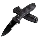 Mini Presidio, Black Aluminum Handle, Black Combo Blade (BM525SBK) Category: Miscellaneous Knives