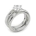 Curved CZ Wedding Set