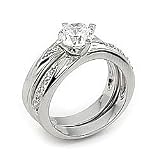 Curved CZ Wedding Set