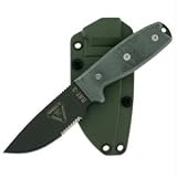 Ontario Knife Company 8625 RAT-3, D2 Blade, Black Linen Micarta, Serrated, OD. Sheath