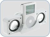iTALKonline Portable Stereo Speakers For iPod 3G, iPod 4G, iPod Color, iPod Mini, iPod Nano, iPod Photo, iPod Shuffle, iPod Video, iPod Nano 2nd Generation with Mains Adapter - WHITE