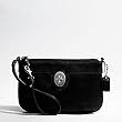 Coach Leather Peyton Capacity Wristlet Bag Clutch Wallet Black