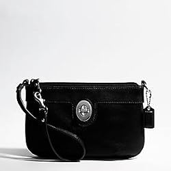 Coach Leather Peyton Capacity Wristlet Bag Clutch Wallet Black