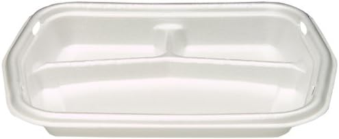 Smart-Set 50310 10-5/8-Inch Length by 8-7/8-Inch Width by 1-1/4-Inch Height White Color Large 3 Compartment Foam Serving Tray 125-Pack (Case of 2)