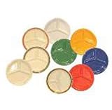 Food Service Round Compartment Lunch Plate, 10 1/4 3 Compartment Plate, Rainforest Green, Durable Melamine Material, One Dozen (12) Plates Per Case