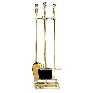 5 Pc. Solid Brass Fireset With Ball Handle by UniFlame