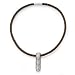 Stainless Steel Bullet With Brown Leather Cord