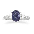 Sapphire and CZ Silver Ring